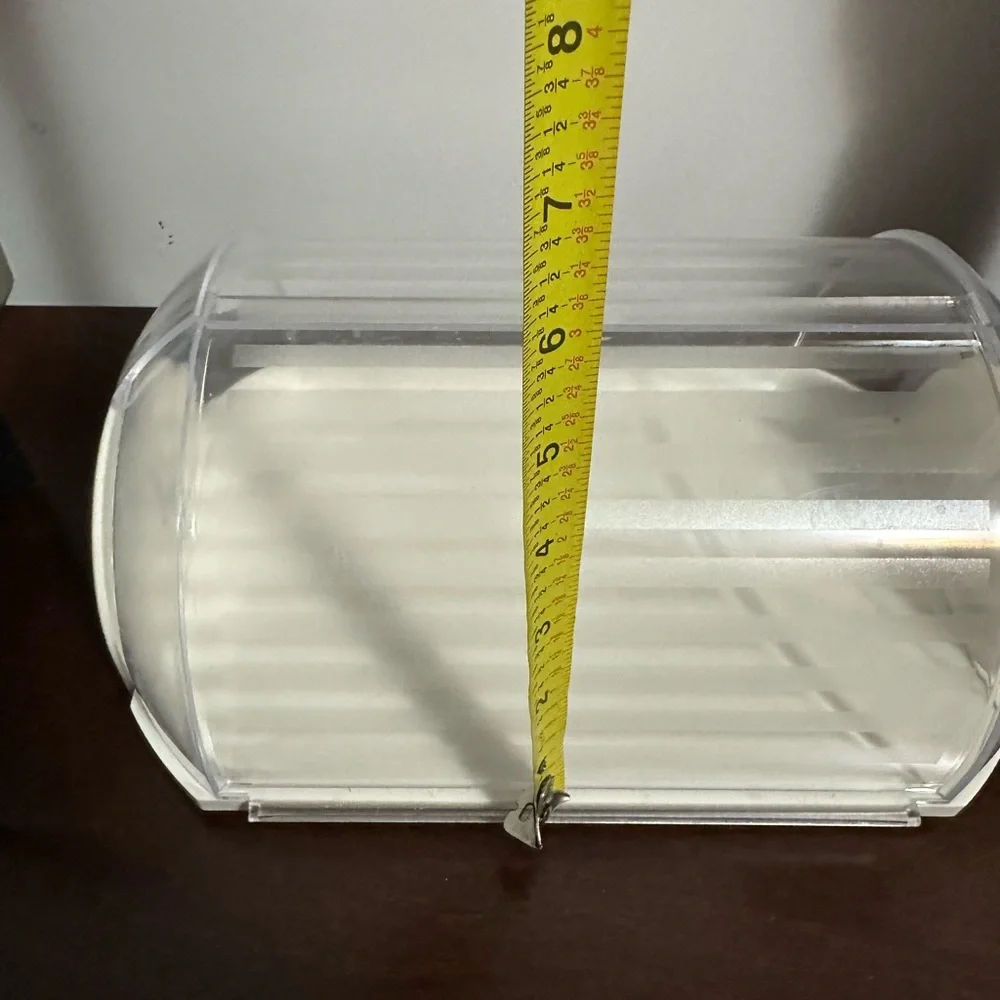 Rectangular Cake Bead Holder, Plastic, White/Transparent